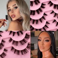 Lot de 10 paires de faux cils 3D segmentés DIY, style dramatique, bouclés et épais, en cheveux synthétiques, vente en gros