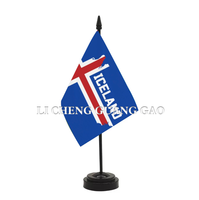 Article populaire : Mini drapeau de table d'Islande noir à pointe, bannière patriotique pour réunion de bureau formelle, drapeau décoratif