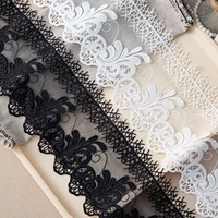 Dentelle en tulle de soie de lait à double grille de 16 cm de large, dentelle en maille brodée soluble dans l'eau pour la décoration de robes de mariée et de vêtements