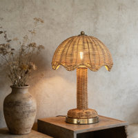 Lampe de table sans fil flexible en osier avec commande tactile, batterie rechargeable, abat-jour en bambou, pour mariages, événements, décorations d'hôtels