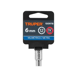 Juego de Llaves de Tubo de 6 mm, 12 Puntas, Accionamiento de 1/4 de Pulgada, Marca TRUPER - Product Image 4