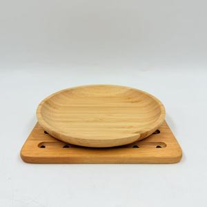 Rubberwood Coaster Square Heat Insulating <b>Mat</b> For Bowl <b>Plate</b> Home Dining Placemat Solid Color - Product Image 2