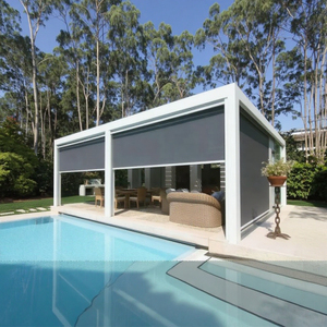 Hiện đại điện cơ giới ngoài trời Patio cửa Roll-Up Sun Shade Windproof mưa mù với cửa sổ mái hiên phong cách hiện đại cửa chớp - Product Image 2