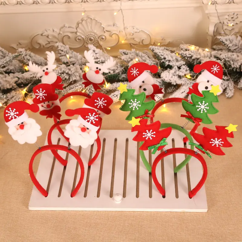 Merry Christmas Headbands Reindeer Antler Santa Holiday Headbands Christmas Accessory New Year Hair Hoop