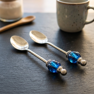 Cuillères en acier inoxydable avec perles de verre, écologiques, cadeaux personnalisés, cadeaux promotionnels, vente en gros d'usine - Product Image 2
