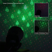 Lumière laser de mouvement de douche d'étoiles d'arbre de Noël vert d'étoile rouge avec le capteur de nuit et la minuterie intégrée