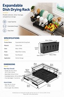 Modern keuken afdruiprek van carbon staal, verstelbaar, opvouwbaar, groot, keuken afdruiprek organizers, groot