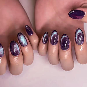 <span class=keywords><strong>Uñas</strong></span> Postizas Pre-diseñadas con Forma de Almendra Brillante <span class=keywords><strong>y</strong></span> Reflectante, Estilo Ojo de Gato, Productos al por Mayor - Product Image 6