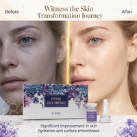 Sérum Ampoule Microneedle Peptide Or Transfrontalier OEM/ODM 5ml Hydratant et Éclaircissant pour le Visage, Usage Domestique pour Femmes, Logo Personnalisé