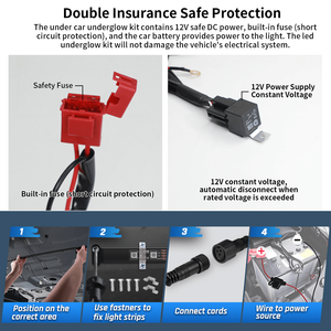 IP68 RGBW underglow ánh sáng Kit cho xe 12V <span class=keywords><strong>LED</strong></span> <span class=keywords><strong>Strip</strong></span> Lights với âm nhạc đồng bộ thông minh ứng dụng điều khiển phổ phù hợp cho BMW xe tải SUV - Product Image 2