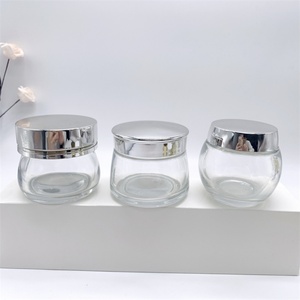 ขวดแก้วใสขนาด 50 กรัม 100 กรัม สำหรับครีมทาตัว/ใบหน้า/รอบดวงตา ปากกว้าง ทรงกลม พร้อมฝาโลหะสีเงิน/สีทอง - Product Image 4