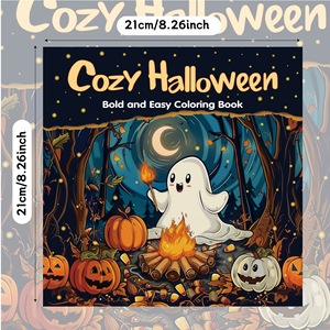 Coloriages d'Halloween, d'hiver et <span class=keywords><strong>de</strong></span> Noël mignons et simples, pages à colorier festives et enneigées pour enfants - Product Image 3