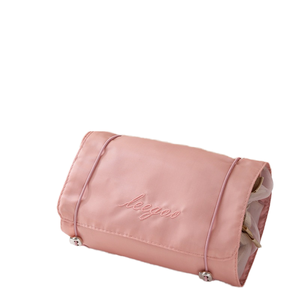 Bolsa de Aseo de Viaje Desmontable de Malla de Nailon, Estuche Cosmético Portátil Enrollable Personalizado con Cierre de Cremallera, Estilo Moderno - Product Image 1