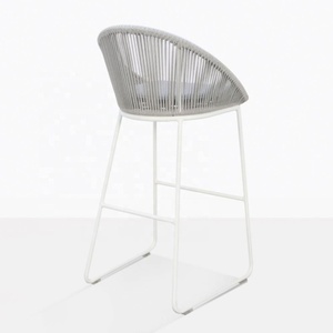 Joy Outdoor Rope Bar Stool in Fog White - Product Image 3