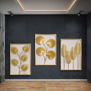 Décoration Murale Art <span class=keywords><strong>Déco</strong></span> <span class=keywords><strong>Feuille</strong></span> Florale en Fer, Artisanat Métallique Personnalisable et Durable pour Salon, Hall d'Entrée et Fond <span class=keywords><strong>de</strong></span> Télévision - Product Image 5