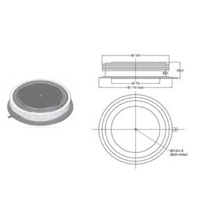 Thyristor de contrôle de phase haute puissance SEMIDUKEN AT720LT 1400V 4366A pour redresseurs industriels et variateurs de fréquence - Product Image 2