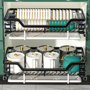 Kitchen Pantry Cabinet Pull Out Pots Plate Drawer Organizer <b>Shelves</b> Sliding Out Kitchen Storage <b>Wire</b> Basket for Kitchen Cabinets - Product Image 4
