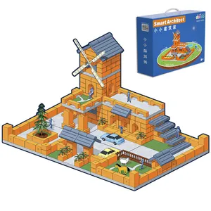 MINI MASTER Mini mattoni intelligenza scena architettonica giardino Villa giocattoli per bambini blocchi di costruzione giocattoli educativi per il regalo
