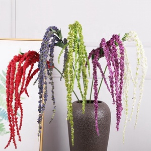 Feuillage artificiel de haute qualité en <span class=keywords><strong>mousse</strong></span> <span class=keywords><strong>verte</strong></span>, plantes d'amarante vertes et blanches pour la décoration de mariage, vase, bouquet, arrangement floral - Product Image 1