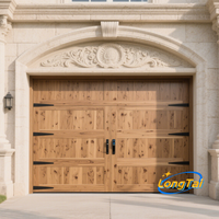 LONG TAI Porte de garage en alliage d'aluminium, Faux cèdre-16x7ft Double, isolée, grain de bois Mimic