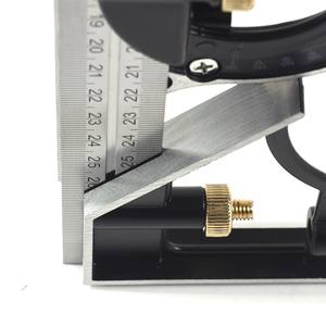 Règle d'angle de travail du bois fonctionnelle à 180 degrés avec niveau, outil de mesure en acier inoxydable de 300 mm, ensemble en alliage d'aluminium - Product Image 5