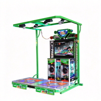 Dance Machine 47 pouces, jeu de rythme à monnayeur pour deux joueurs, plateforme de danse métallique, structure de scène lumineuse, équipement d'arcade et de divertissement