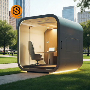 Cabines <span class=keywords><strong>de</strong></span> bureau insonorisées au design minimaliste en alliage d'aluminium moderne, bâtiments <span class=keywords><strong>de</strong></span> bureaux préfabriqués, ateliers, <span class=keywords><strong>salle</strong></span> <span class=keywords><strong>de</strong></span> <span class=keywords><strong>bain</strong></span> extérieure - Product Image 6