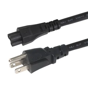 Sjt Svt 16awg 8 Pies 3 Clavijas EE. UU. Estándar EE. UU. Enchufe de EE. UU. Computadora C5 Cable de extensión de alimentación