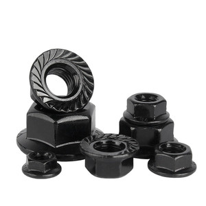 Écrou à bride hexagonale en acier noir A2-70 de qualité industrielle avec fond dentelé, utilisé pour les vélos d'extérieur - Product Image 5