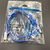 Kabel Printer USB 2.0 Tipe A ke B Male Kabel Data Pemindai Kecepatan Tinggi Biru Transparan 5FT 10FT 0.5M/1M/1.5M/3M