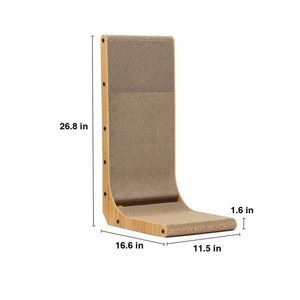 Kích Thước Lớn 26.8 Inch L Hình Dạng Thân Thiện Với Môi Treo Tường Mèo Scratch Pad Với Giấy & Cardboards Và Bóng Đồ Chơi Cho Trong Nhà Mèo - Product Image 5