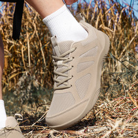 Chaussures de marche minimalistes pour hommes, légères, à lacets, à bout large, respirantes, en maille, pour l'entraînement en plein air