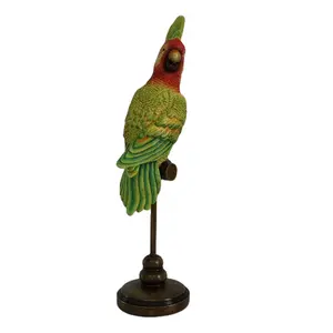 handpainted resin crafts bird tabletop home decors colorful parrot sculpture