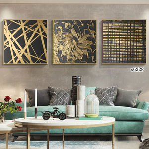 Décoration murale en gros Impression sur toile haute définition Images géométriques dorées Art contemporain Tableaux de nature morte - Product Image 2