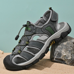 Sandalias Deportivas Transpirables para Hombre, de Cuero Vacuno de Primera Calidad, Punta Cerrada, Zapatos Casuales, Suela de Goma, Entresuela de EVA - Product Image 2