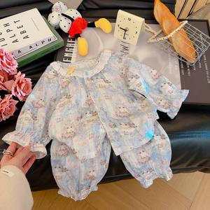 Conjunto de Ropa para Niños de 1 a 18 Años, <span class=keywords><strong>Pijama</strong></span> de Verano para Niños, <span class=keywords><strong>Pijama</strong></span> de Algodón para Niñas, Ropa Infantil de Algodón Puro - Product Image 3