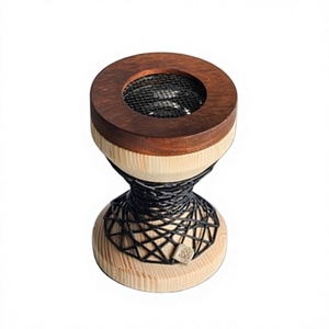Exquisito quemador de carbón epoxi de madera natural artístico hecho a mano Mabkhara con tapón de aroma de anís estrellado para uso ritual pacífico - Product Image 1