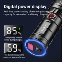 Senter LED Taktis Daya Tinggi 2000 Lumens Super Terang Tahan Air untuk Darurat Berkemah Bodi Aluminium