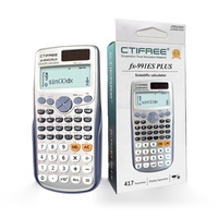 Calculatrice scientifique de haute qualité à 10 chiffres pour étudiants, affichage sur 2 lignes, piles, Fx-991 Es Plus, calculatrices en plastique ABS durable