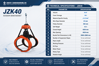 Bucket Grab Tipe Gunting Tugas Berat 4.0m3 untuk Bijih Mineral Padat
