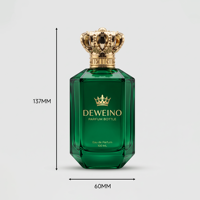 Botol Semprot Parfum Berkualitas Baik 50ML Botol Kaca Parfum Custom Persegi Hijau 30ML Botol Parfum 100ML Dengan Kemasan