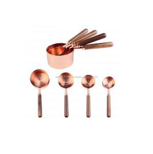 Tasses à mesurer en métal cuivre de qualité supérieure Essentiels de cuisine élégants et durables parfaits pour cuisiner et offrir avec élégance - Product Image 2