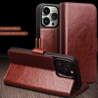 Étui portefeuille magnétique en cuir pour cartes Minibook pour iPhone 17 Air 14 13 15 Pro Max 16 Plus – Housse de protection pour téléphone portable