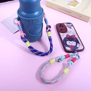 Wholesale Custom Design Hand Braided Wrist Strap Keychains Hot Sale Weave <b>Key</b> Ring Colored Rope Keychain for Phone Lanyard - Product Image 4