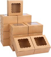 Usine 5 étoiles Emballage alimentaire imprimé personnalisé personnalisé personnalisé 2 6 12 24 Boîte à cupcakes brun blanc avec séparateur de support Boîtes à gâteaux