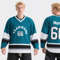 Meilleur prix, vêtements de sport à séchage rapide à manches longues, personnalisables, impression par transfert thermique, logo d'équipe, maillot de hockey sur glace 100% blanc