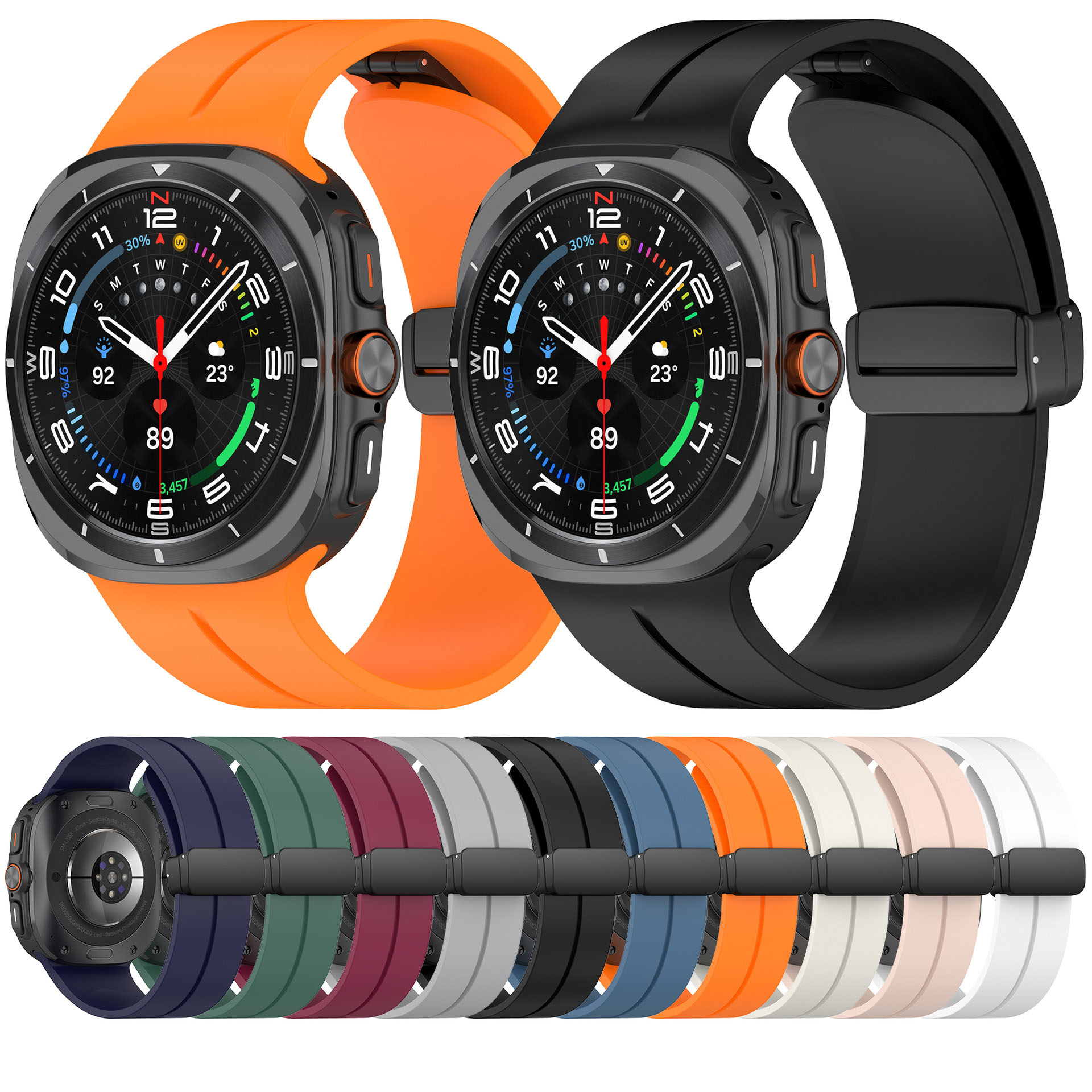 Магнитный складной ремешок с пряжкой для Samsung Galaxy Watch 7 ультра 47 мм браслет силиконовые браслеты для смарт-часов и аксессуаров