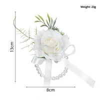 Ensemble de fleurs artificielles pour poignet de mariée, en soie et plastique, avec têtes de roses préservées, pour bouquet de mariée et décoration florale