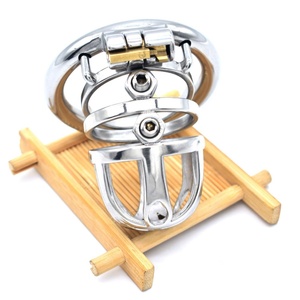 Jaula de Castidad Masculina de Acero Inoxidable 304 de Alta Calidad al por Mayor FRRK, Jaula de Abstinencia BDSM, Juguete Sexual, Candado para Pene para Hombres - Product Image 3
