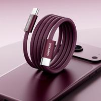 Kabel USB C ke USB C 60W, Kabel Pengisian Cepat PD Berbahan Nilon, Panjang 1,5 Meter, Ringan untuk Perangkat Macbook, iPad, Android Tipe C